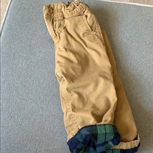 Toddler flannel lined khaki